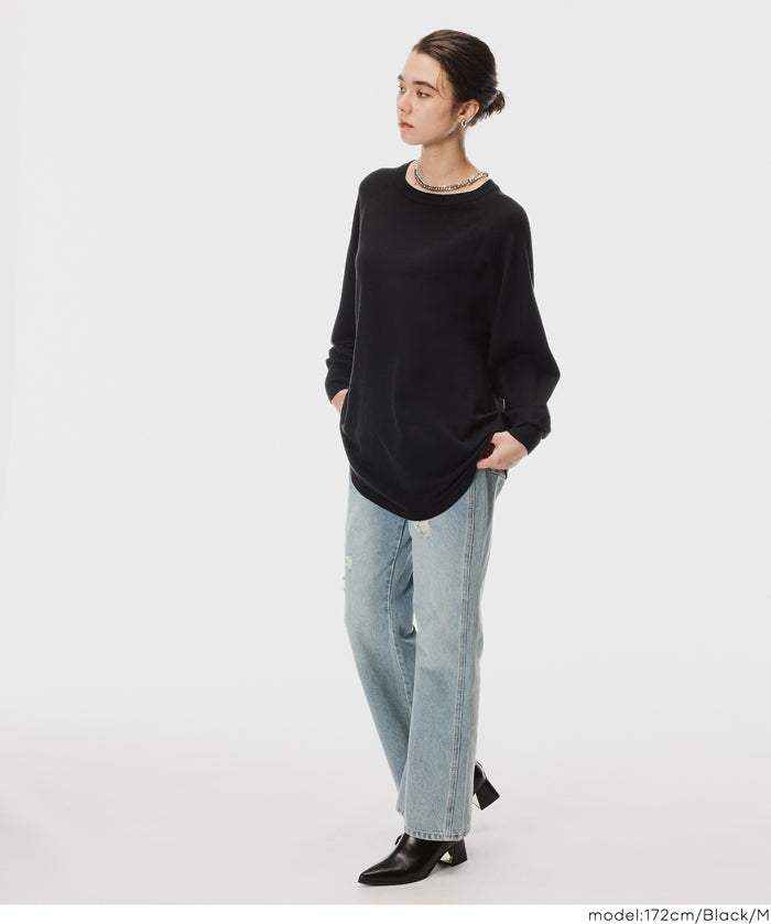 圓弧下擺針織上衣