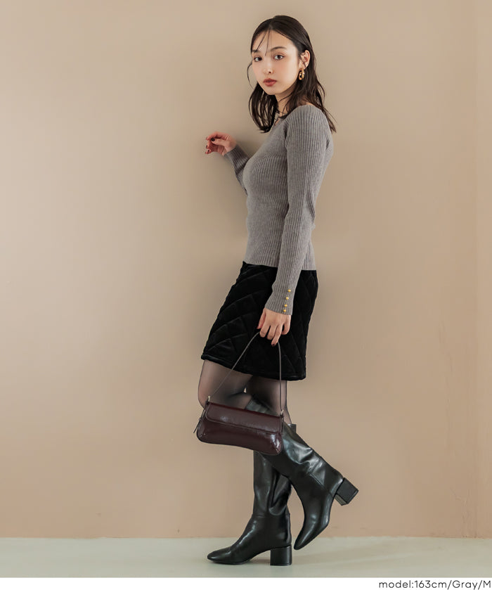 愛心領長袖針織上衣