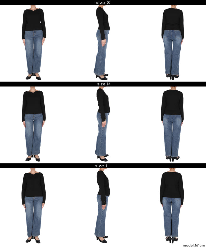 愛心領長袖針織上衣