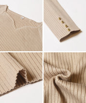 愛心領長袖針織上衣