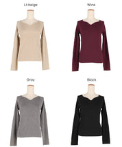 愛心領長袖針織上衣