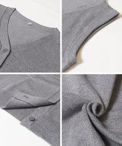 V領排釦針織背心