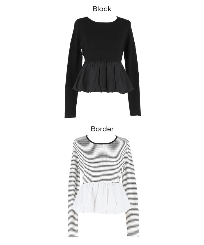 氣球下襬針織娃娃上衣