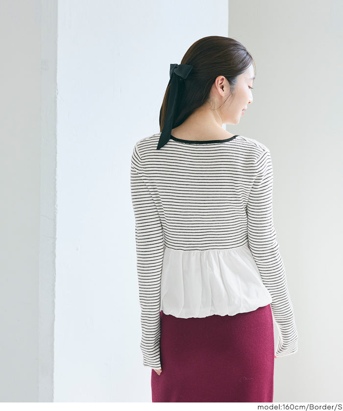 氣球下襬針織娃娃上衣