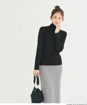 【輕量針織】高領圓弧下擺上衣