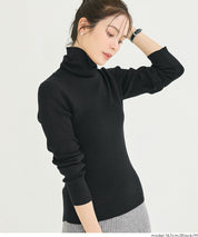 【輕量針織】高領圓弧下擺上衣