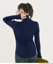 【輕量針織】高領圓弧下擺上衣