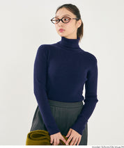 【輕量針織】高領圓弧下擺上衣