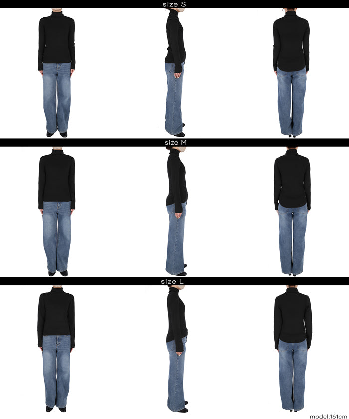 【輕量針織】高領圓弧下擺上衣