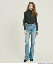 【輕量針織】高領圓弧下擺上衣