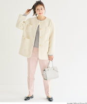 【輕量針織】圓領圓弧下擺上衣