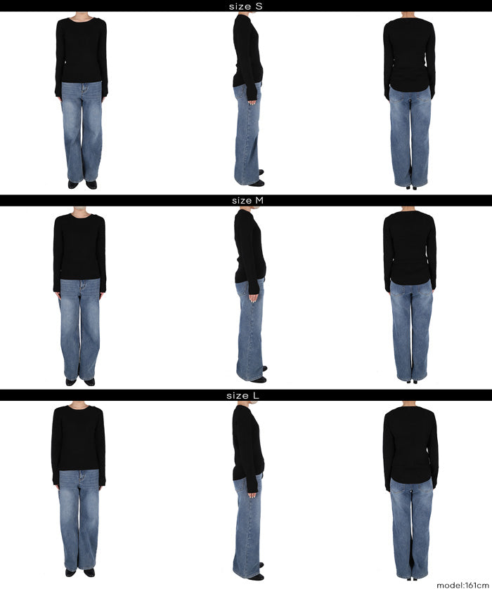 【輕量針織】圓領圓弧下擺上衣