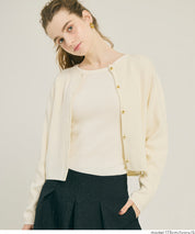 【輕量針織】圓領圓弧下擺上衣