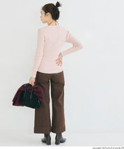 【輕量針織】圓領圓弧下擺上衣