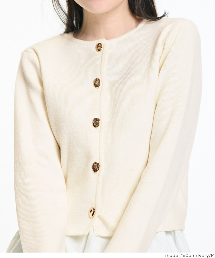 造型金扣氣質針織外套