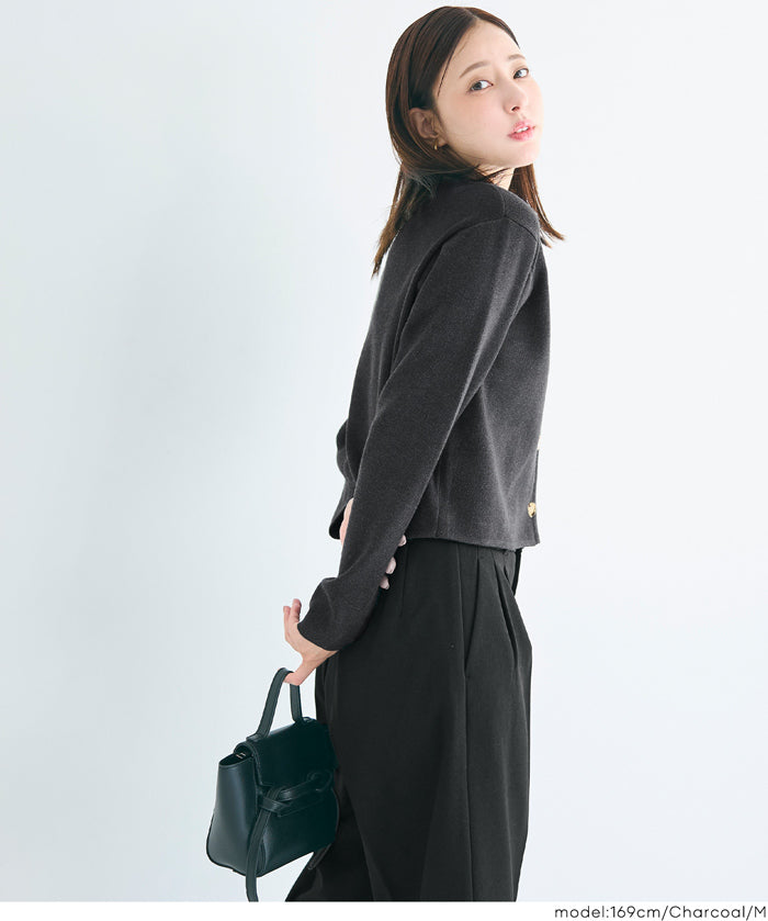 造型金扣氣質針織外套