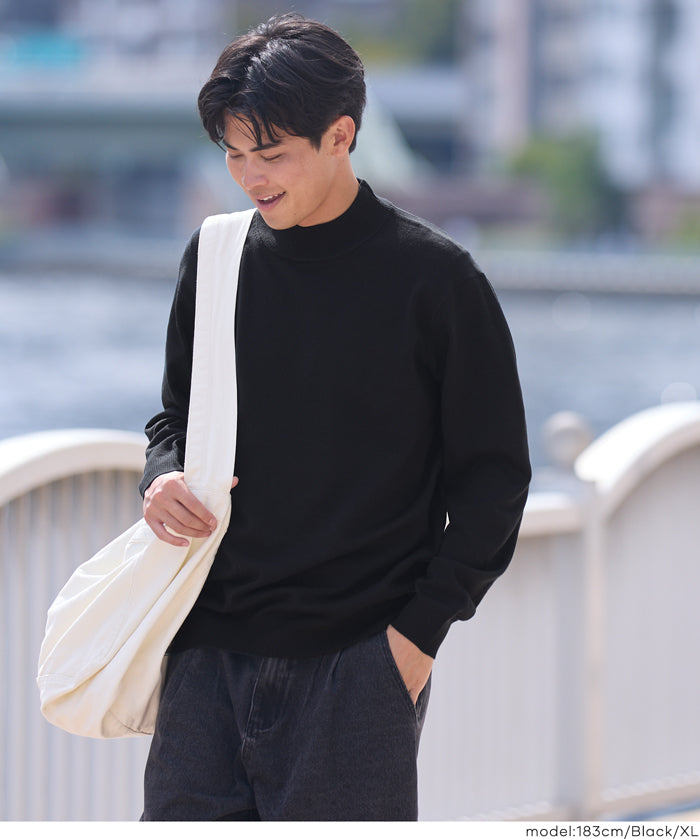 棉感立領針織上衣