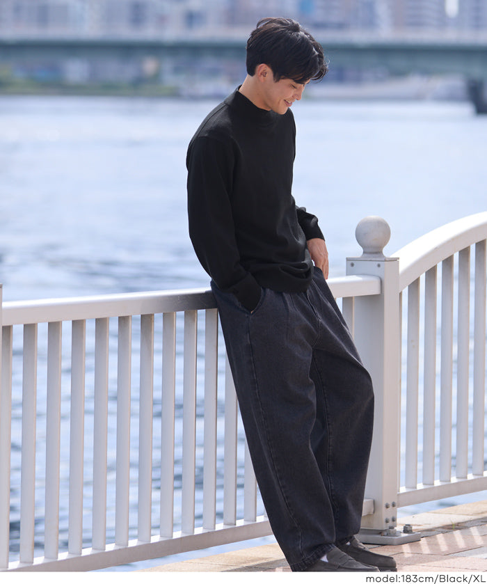 棉感立領針織上衣