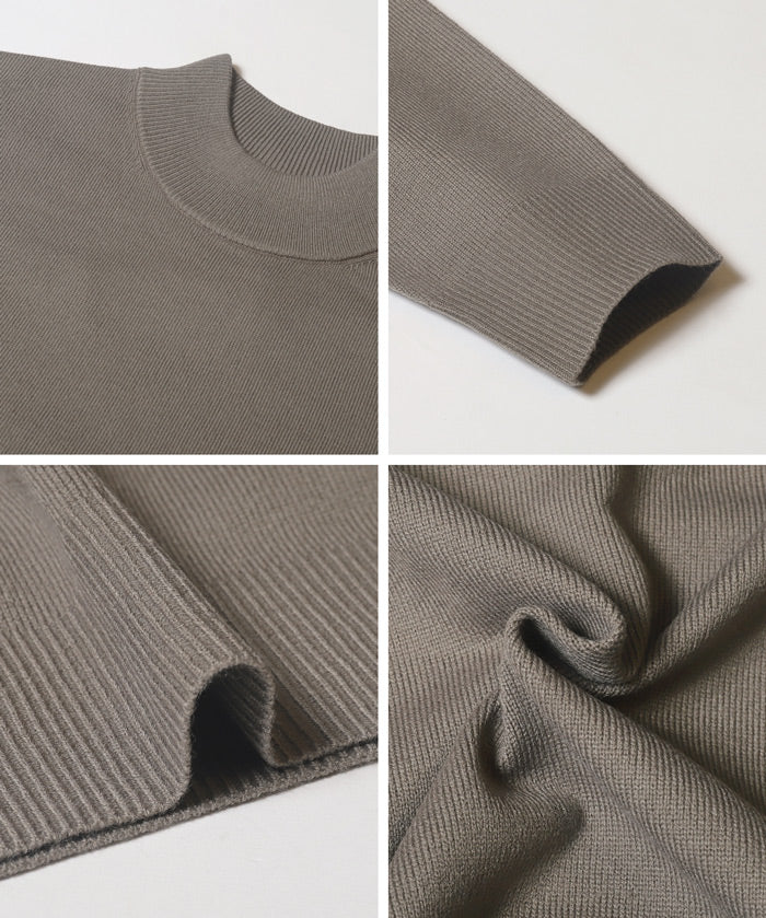 棉感立領針織上衣