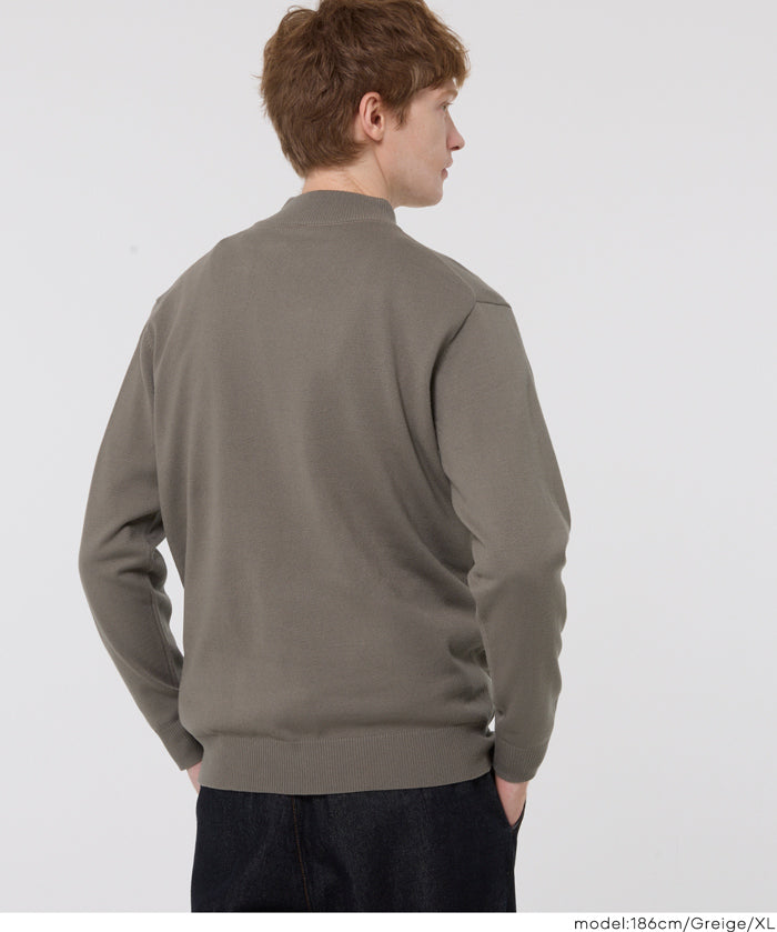 棉感立領針織上衣