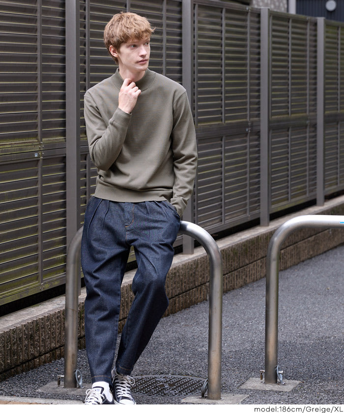 棉感立領針織上衣