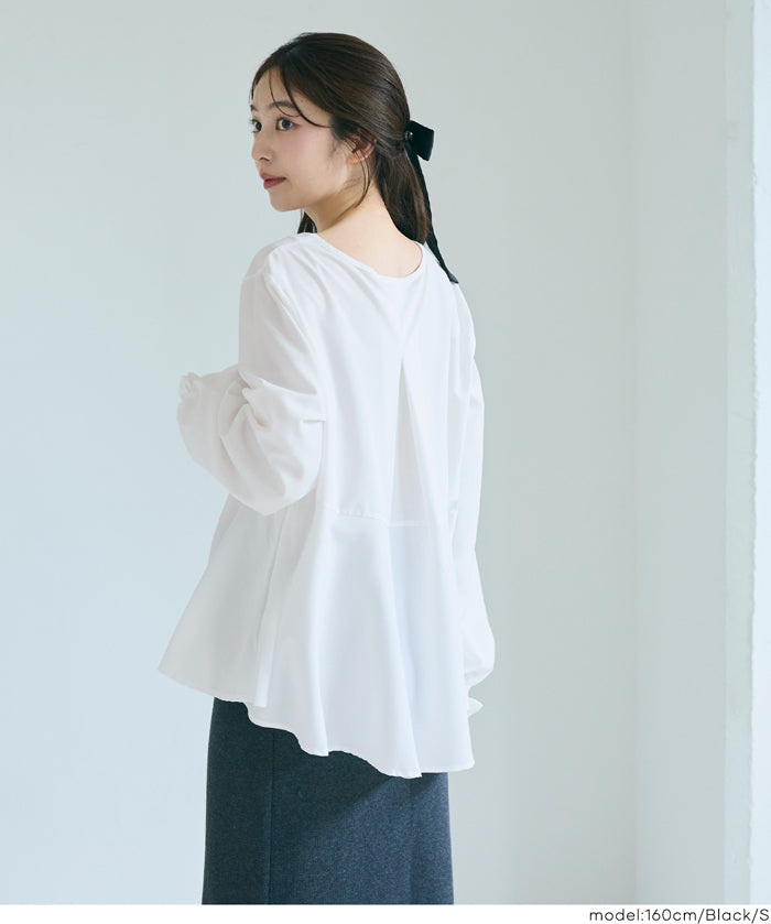 兩件式 針織背心&荷葉襯衫 套裝