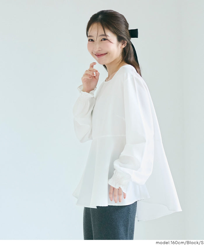 兩件式 針織背心&荷葉襯衫 套裝