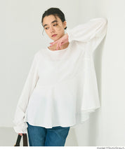 兩件式 針織背心&荷葉襯衫 套裝