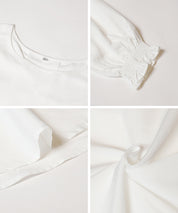 兩件式 針織背心&荷葉襯衫 套裝