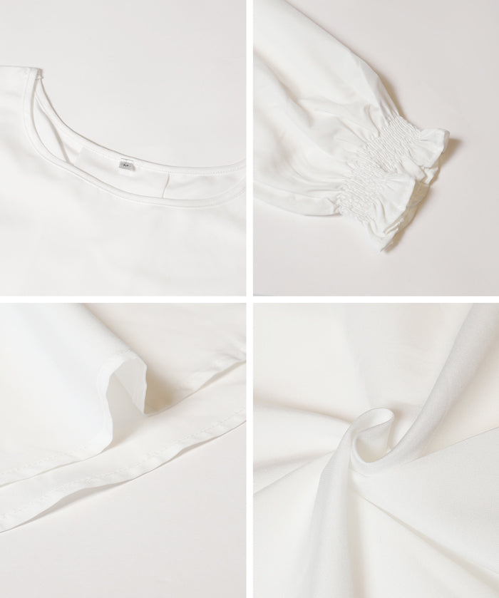 兩件式 針織背心&荷葉襯衫 套裝