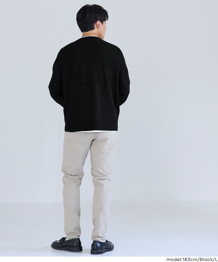 棉感V領針織上衣