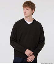 棉感V領針織上衣