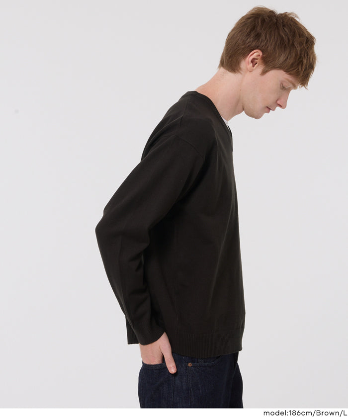 棉感V領針織上衣