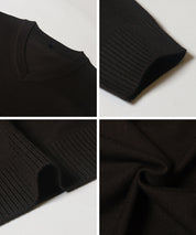 棉感V領針織上衣