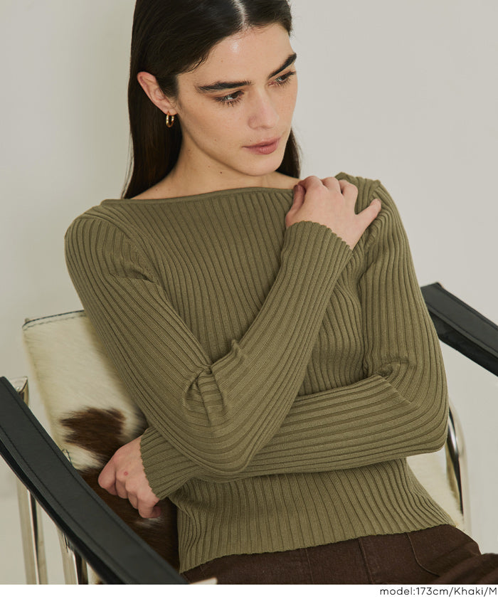 船領羅紋針織上衣