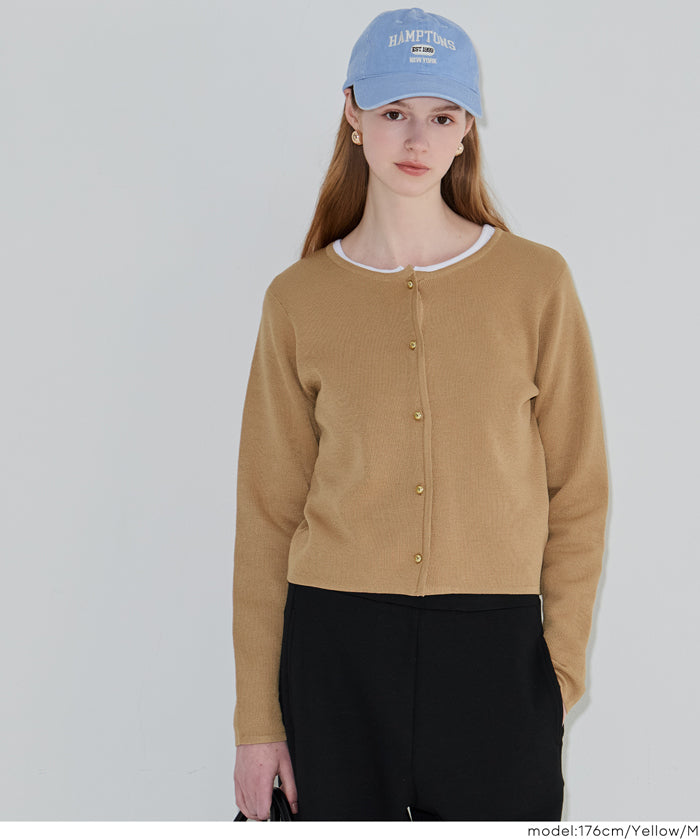 薄針織金鈕扣針織外套